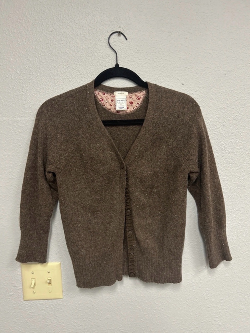 Old Navy Brown V-Neck Button-Front Cardigan